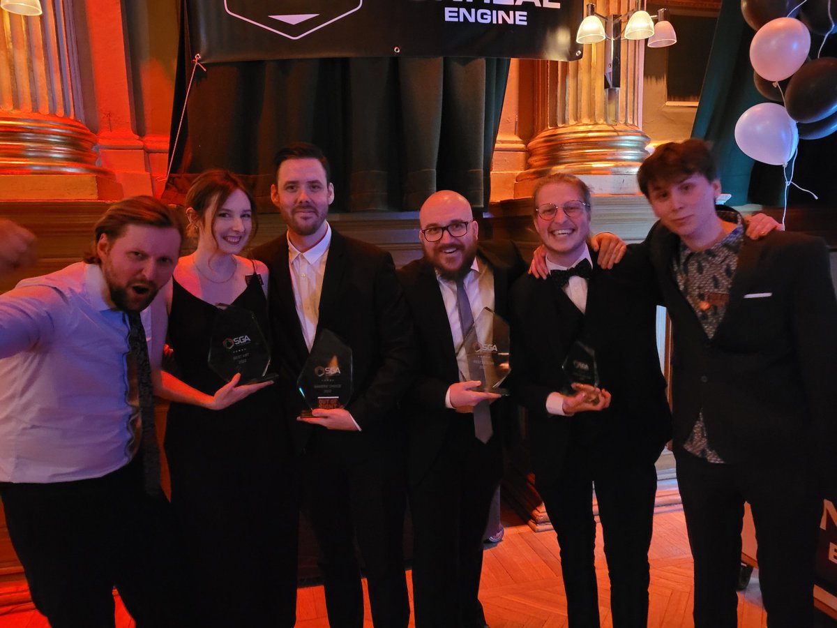 Sindorsc's tweet photo. What a crazy weekend. Our game #OutOfSight took home four(!!) awards at the #swedishgameawards2022 which were GOTY, Best Art, Design, and Gamers Choice!
Love the team and our game!! 

https://t.co/R7pSPwHZQf https://t.co/9kJ1aS9fi8