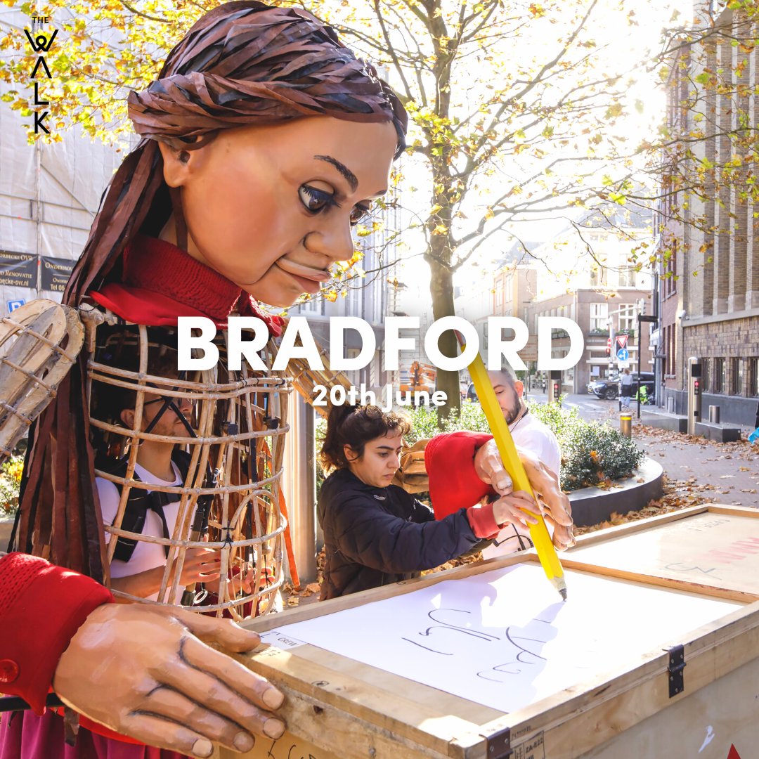 BRADFORD: New Words On My Lips 
⏱️ 1:00pm
📍 City Park

On #WorldRefugeeDay Amal visits Bradford, one of the most culturally diverse and youngest populations in the UK. Amal has been taught English in school and is excited to show the children in Bradford what she has learned.