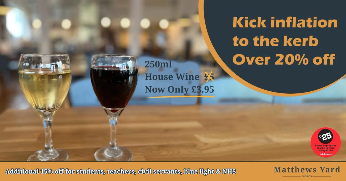 CroydonWorkspce's tweet photo. Kick inflation to the kerb with Matthews Yard this Summer. More than 20% off some of the most popular dishes on our menu. More info here https://t.co/VqocOjUmRc https://t.co/NcIDGbS0Oy