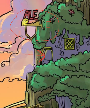 Puffmeta's tweet photo. Ok follow with me. The Ale sign at the end of the rainbow looks like a horseshoe on the end. It also looks like a key. Maybe the key for the door that is under the gold coin. #lepfollowlep #lep4life #LeprechaunTown_WTF @Leprechaun_Wtf https://t.co/cO8X23htPd