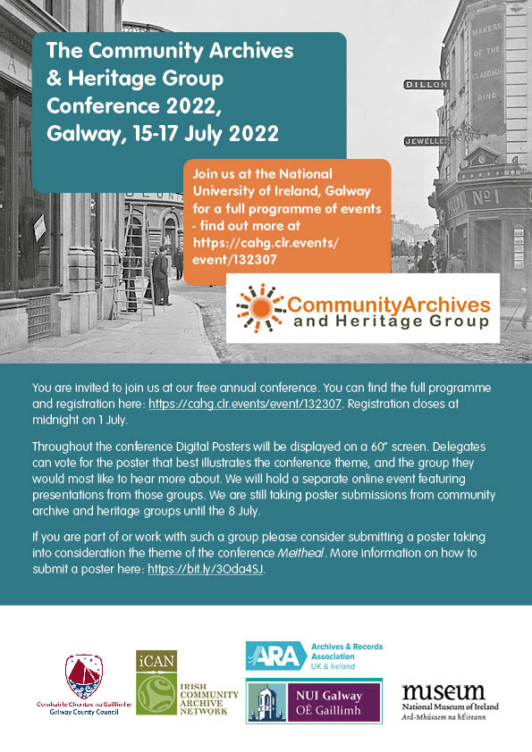 HeritageHubIRE's tweet photo. The Community Archives & Heritage Group Conference is coming up in Galway 15-17 July
More info at https://t.co/w1Jphbhkze
#CommunityArchives #HeritageGroups https://t.co/rhsXsyS8VA