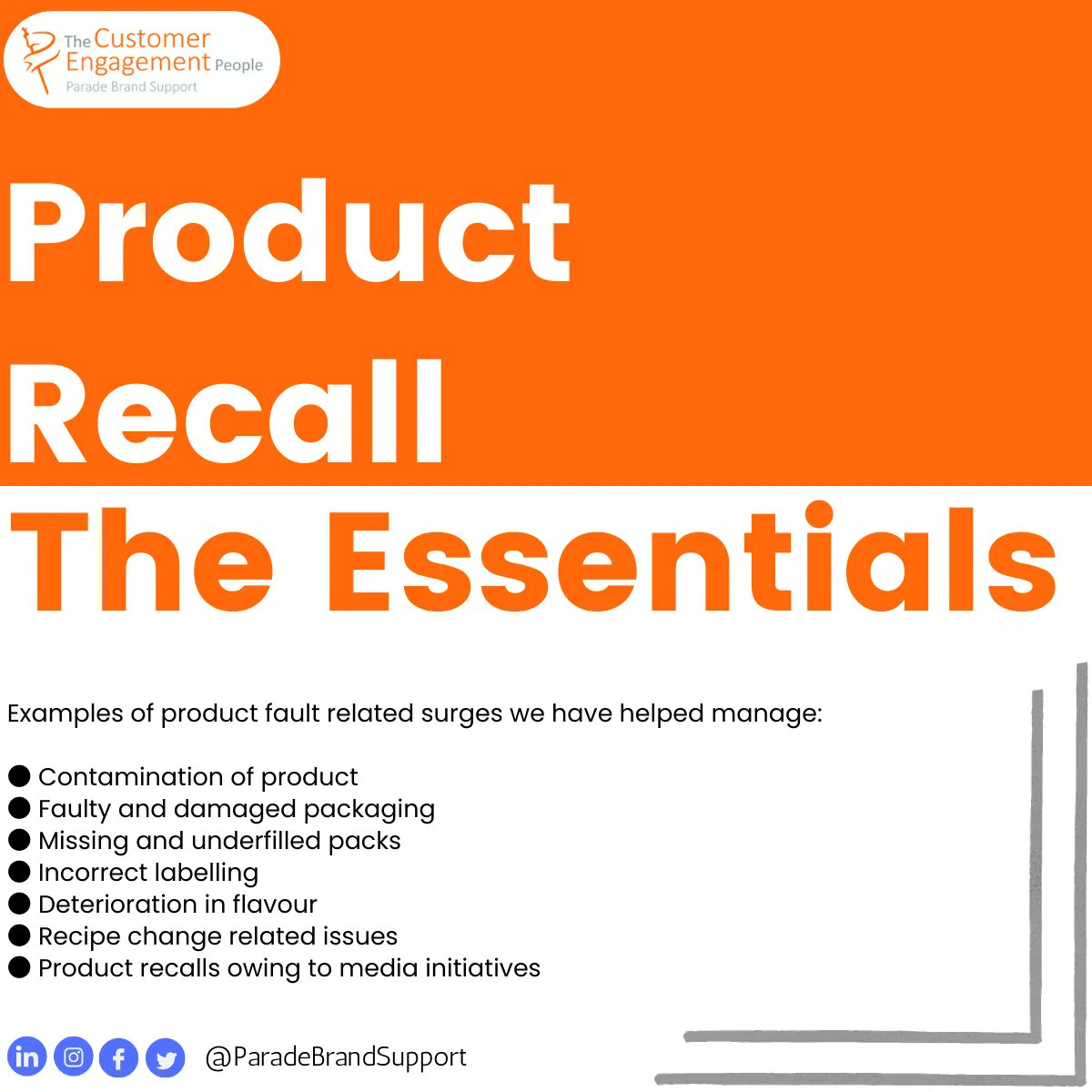 Recalling faulty products and damaged items requires sensitive and efficient handling of additional consumer contacts, often at short notice. We have managed many food recalls and sudden spikes and surges, speak to us to see how we can help with contingency planning.