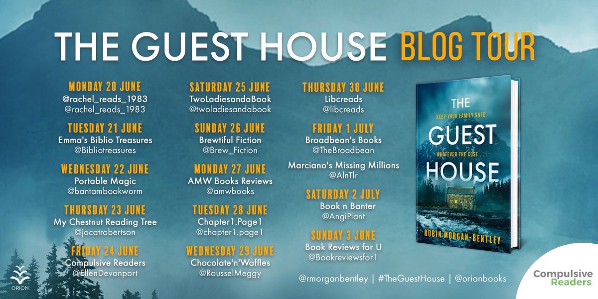 Tr4cyF3nt0n's tweet photo. 2 brilliant @orionbooks tours starting today organised by #compulsivereaders.  Please check out these amazing bloggers and help spread the book love. https://t.co/X8AJQ0MTv5