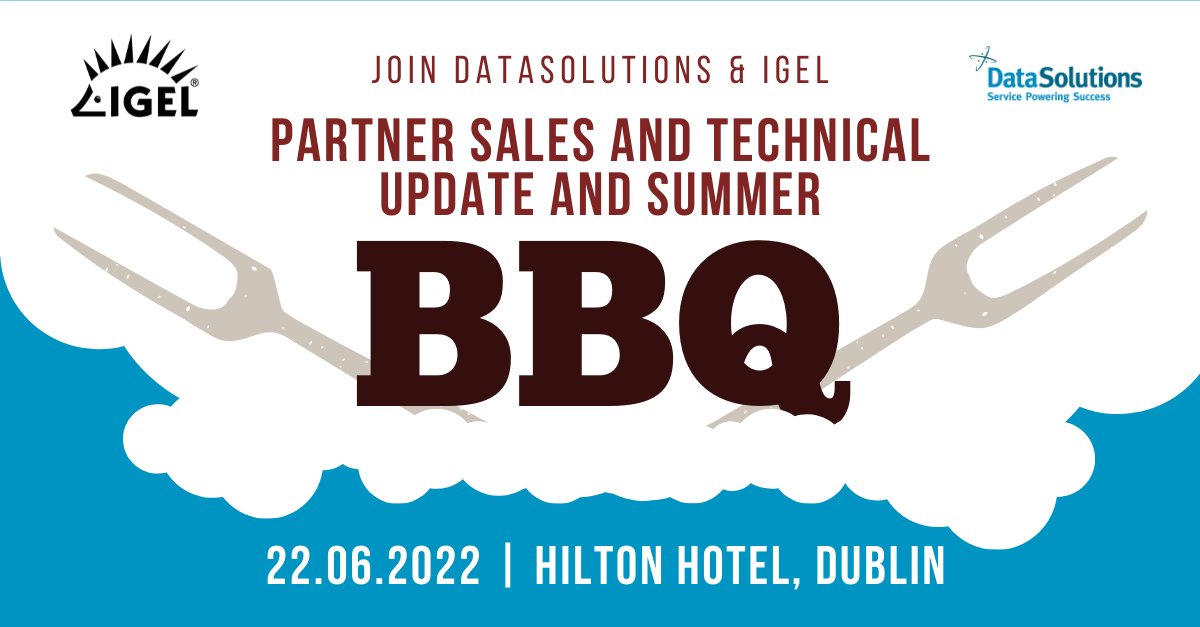 climbcs_ie's tweet photo. DataSolutions & @IGEL_Technology Partner Sales & Technical Update AND Summer BBQ ☀️😎
📅Wednesday 22nd June, @ 10am
📍The Hilton Hotel, Charlemont Place, Dublin
Register now ➡️ https://t.co/PxG5ytreqo
#igel #igeltechnology #summerbbq #icp #hiltonhotel https://t.co/RbL7pAsHRD