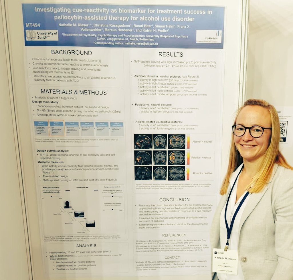 Presenting our #psychedelics in alcohol use disorder study at #OHBM22, look forward to seeing you at my poster MT494 on Monday (1:15pm) &amp; Tuesday (2-3pm).