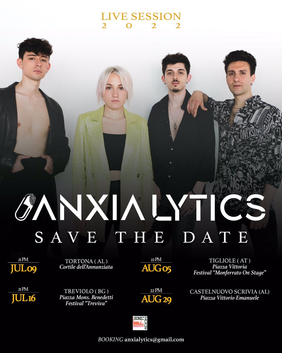AnxiaLytics's tweet photo. Ve lo avevamo promesso, ed ECCOLE le primissime DATE estive! 
Non preoccupatevi, questo è solo l’inizio a breve ulteriori aggiornamenti! 🤟🏻💊 https://t.co/kuIGxuLXXZ