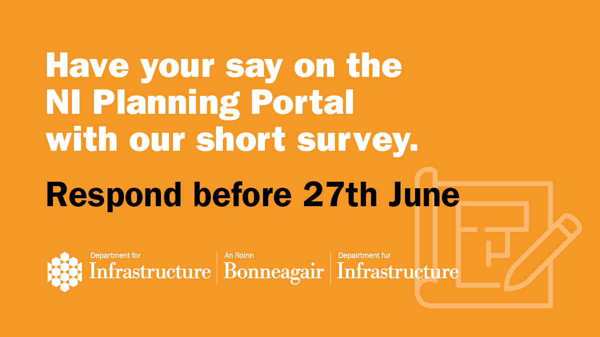 🚨Reminder- Just 1 week left to have your say on the Planning IT System, including the submission of hard copy planning applications and Regional Property Certificate requests.

The survey closes Mon 27 June &amp; is available at:  consultations2.nidirect.gov.uk/dfi-1/ni-plann…