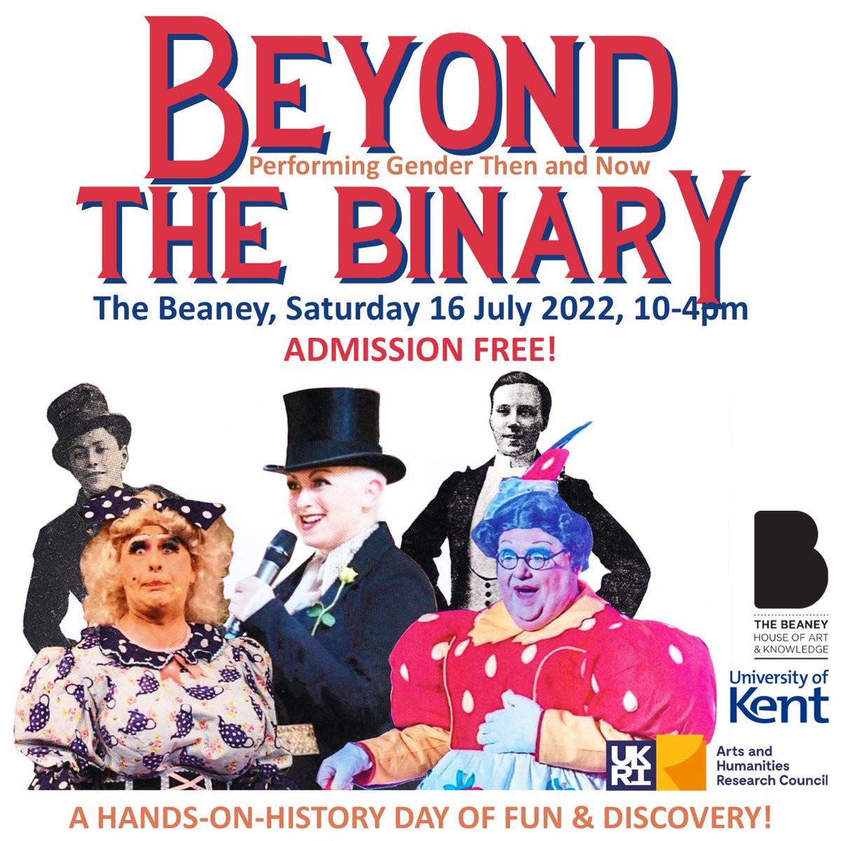 I'm part of a project called Beyond the Binary about how sex and gender were represented in music hall and pantomime. We've got an amazing hands on history day coming up at the Beaney in Canterbury on 16 July.
