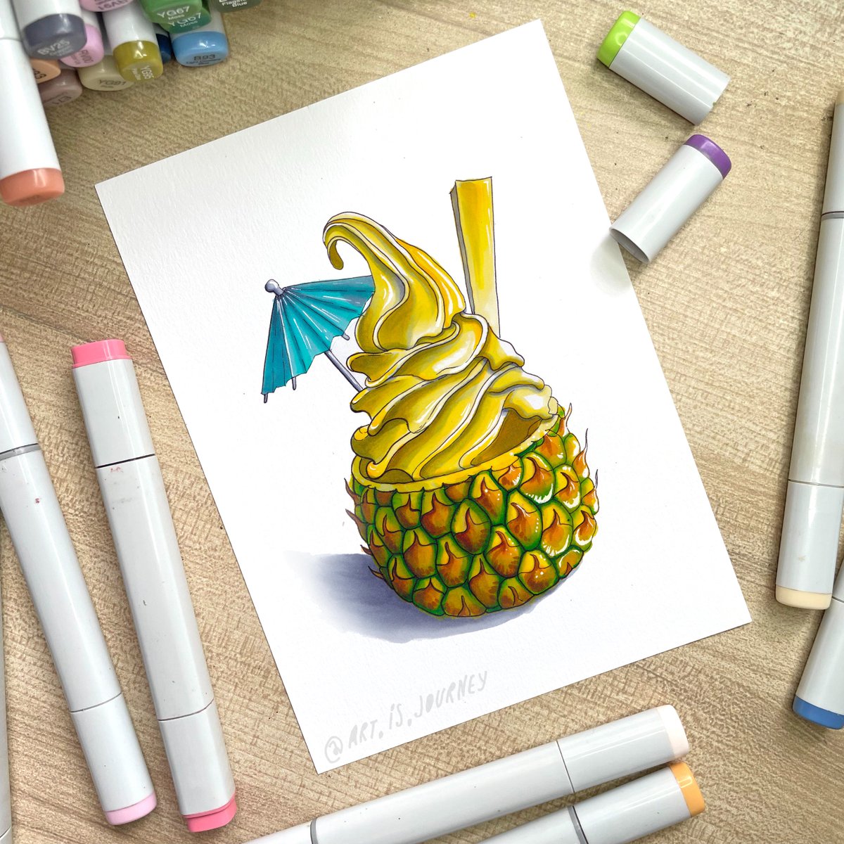 art_is_journey's tweet image. Hey, how is your Monday going? 🤪Let me show you some of my ice creams from the past🍍 the YEAR 2017 #artjournal #artbook #markertutorial #artprogress