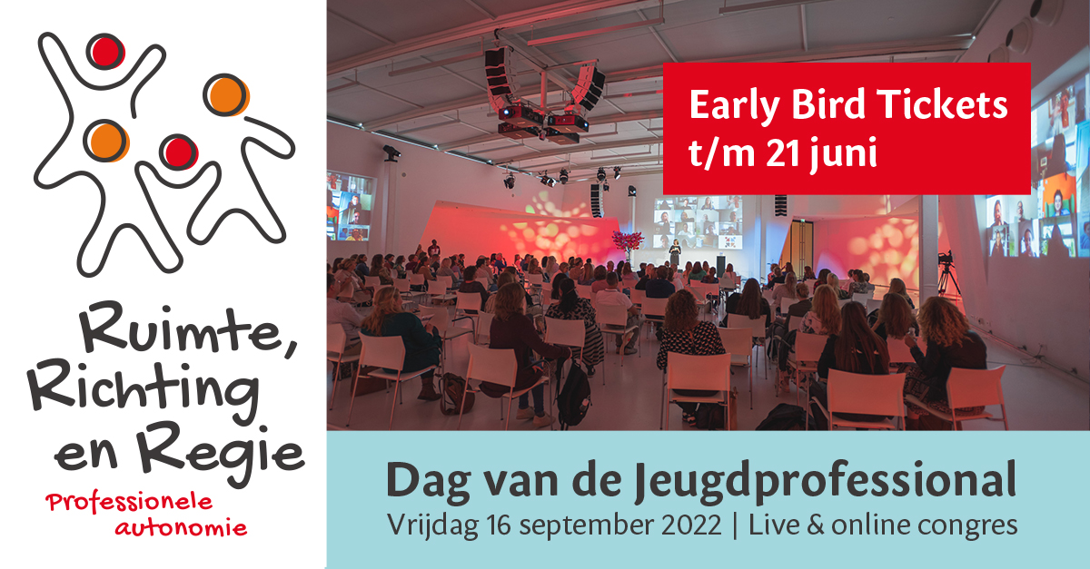 DvdJ2022's tweet photo. Nog 2 dagen om je #EarlyBirdTicket voor de Dag van de Jeugdprofessional te kopen! Wees er snel bij en laat je inspireren tijdens de DvdJ 2022. https://t.co/in75ZkTJBn 

#DagvandeJeugdprofessional #DvdJ #Jeugdprofessional #Workshop #Jeugddomein #Jeugdzorg #Jeugdhulp #Netwerken https://t.co/XYscgyrdYg