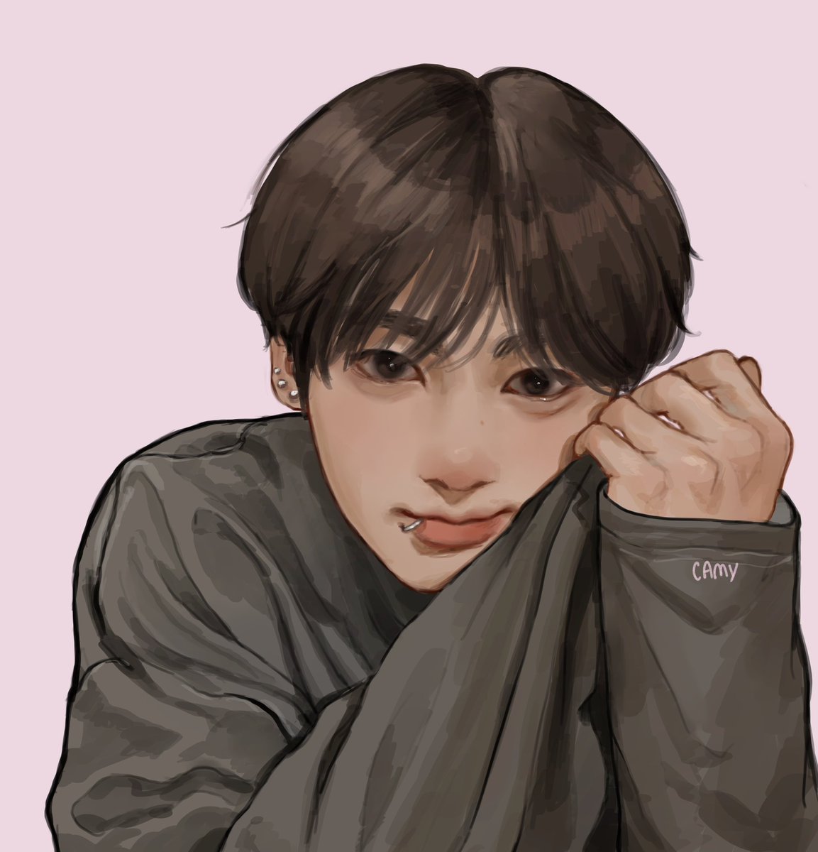 「omg i'm obsessed with pink and jungkook 」|camy 🌙のイラスト
