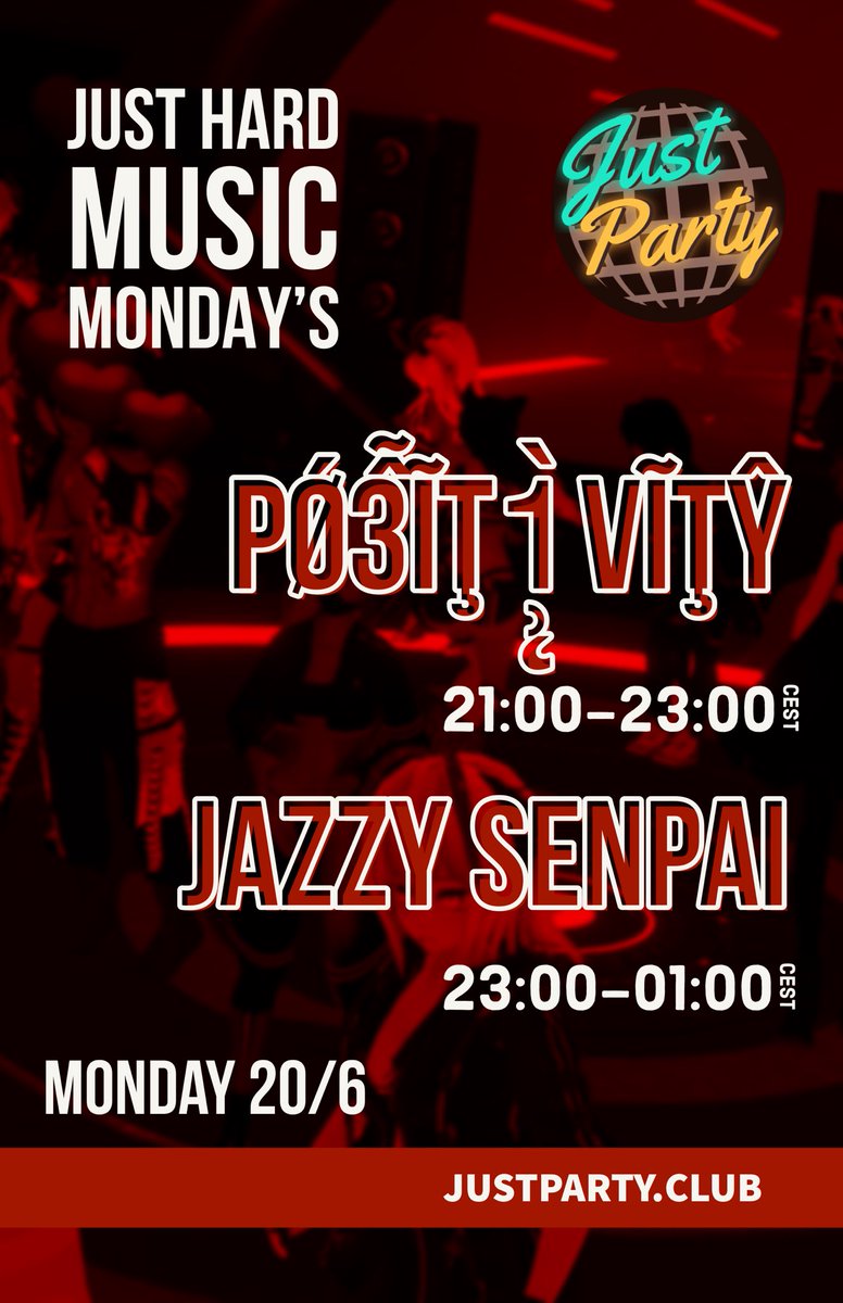 Tonight we have @Po3it1vity and @SenpaiJazzy with some hard upbeat music to kick off the week.