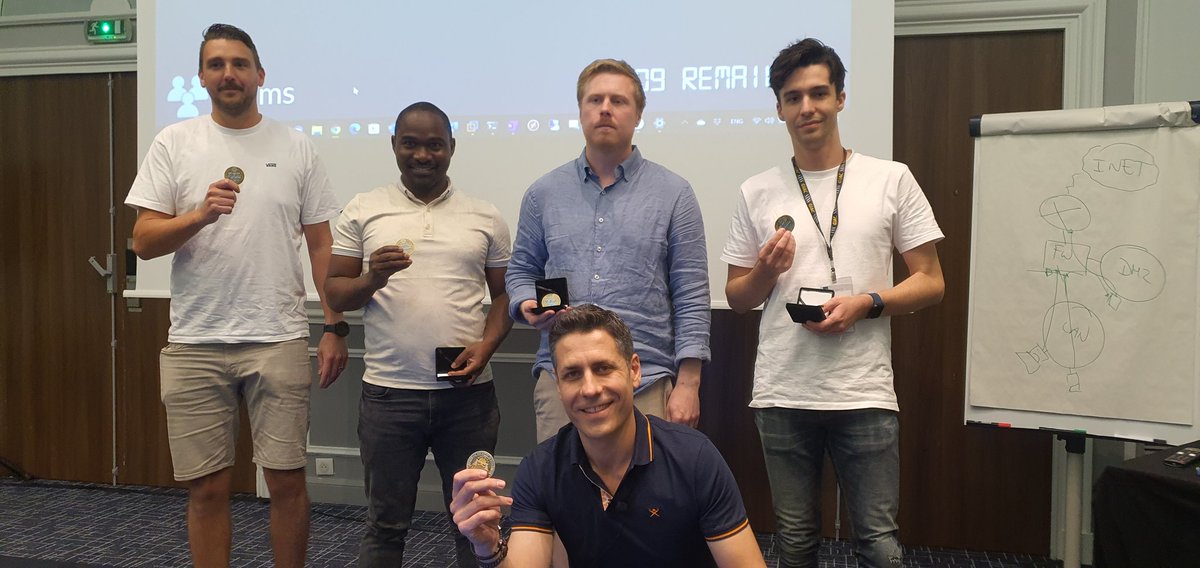 jephk9's tweet photo. I attended the @SANSInstitute Course #SEC530 Defensible Security Architecture and Engineering in #Paris and my team won the “Defend The Flag” competition. Thanks, @aboutsecurity for the training and for sharing your experience. @SANSEMEA #ThinkRedActBlue https://t.co/gXFjICC9U7