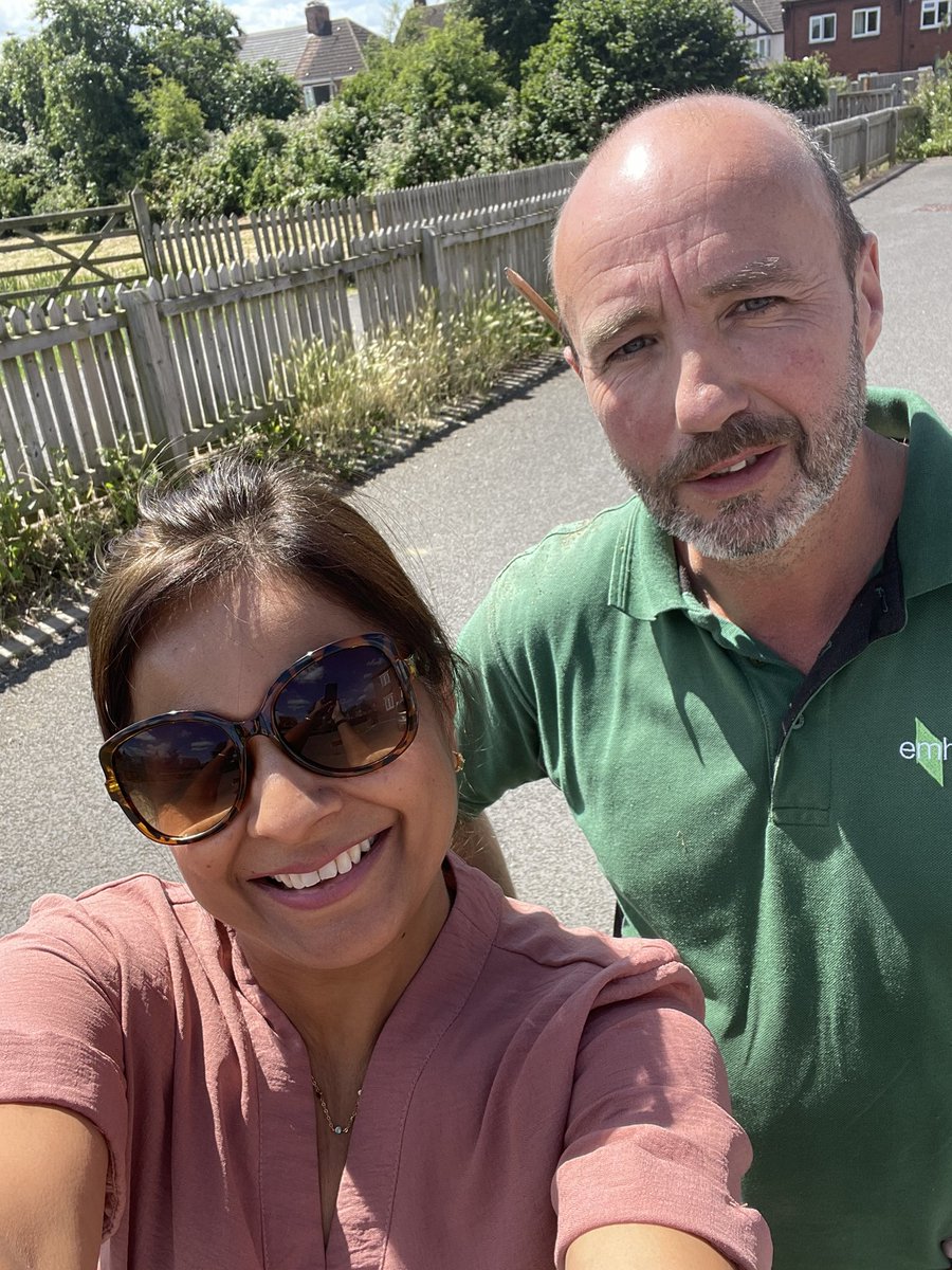 Out with Sharpes on a sunny afternoon looking at Estate improvements #greatestates #communities #wecare @emhhomes