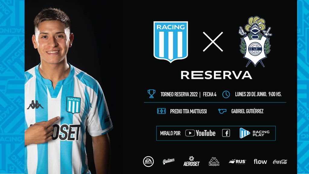 ¡Juega la Reserva y la miras en VIVO por #RacingPlay!

⚽ @racingclub 🆚 <a href="/gimnasiaoficial/">Club de Gimnasia y Esgrima La Plata</a> 
⏱️ 9.00 

📲 racingplay.com.ar