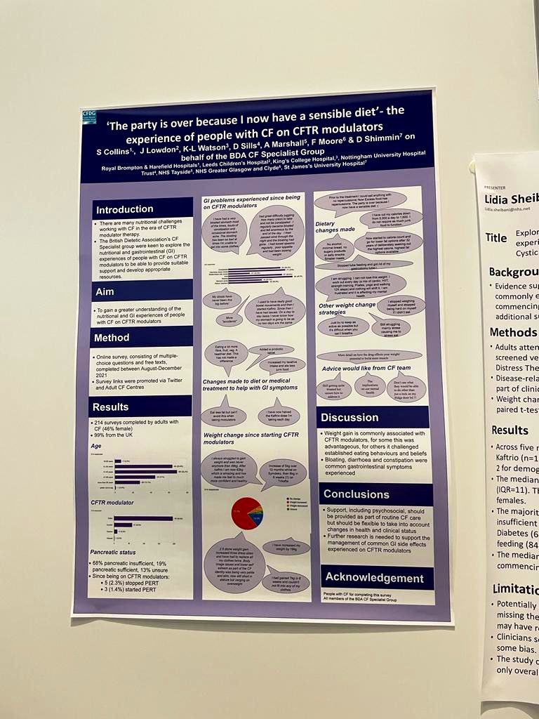 Celebrating the amazing work done my our CF Dietitians this #DietitiansWeek #cfdietitians! First up our committee poster presented at #ecfs 
@PapworthAHPs @NUH_AHPs @CF_dietitians @cf_newcastle @allwalescf @CFAware @SarahACol @darrenDJS77 @JacquelineLowd3 @DeeShimmin