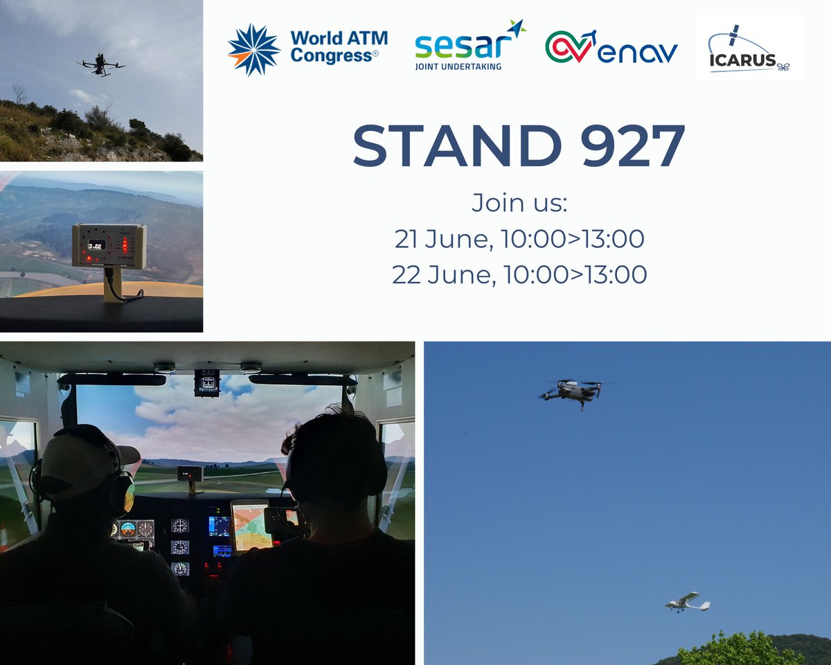 Tomorrow, the @WorldATM_now opens its doors!
Come and visit us at the <a href="/ENAVSpA/">ENAV</a> stand to find out more about the ICARUS project and to show us your <a href="/SESAR_JU/">SESAR JU🇪🇺✈️</a> Solutions Challenge card to collect the stamp!
For more information visit 👇
sesarju.eu/SESARChallenge…