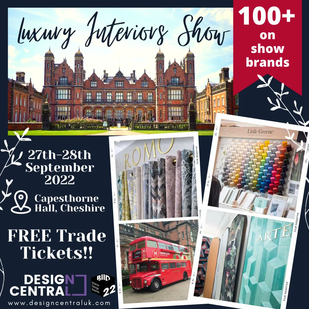 Design Central (@designcentraluk) on Twitter photo 🚨FREE TRADE TICKETS🚨 We are back for our #NorthWest #Interiors Show <a href="/CapesthorneHall/">Capesthorne Hall</a> #Cheshire this September. Reserve your diary space today and pre-book your FREE Trade Tickets to guarantee your place for 2 days of ultimate interiors inspiration buff.ly/3j8wHul 🚨FREE TRADE TICKETS🚨 We are back for our #NorthWest #Interiors Show <a href="/CapesthorneHall/">Capesthorne Hall</a> #Cheshire this September. Reserve your diary space today and pre-book your FREE Trade Tickets to guarantee your place for 2 days of ultimate interiors inspiration buff.ly/3j8wHul