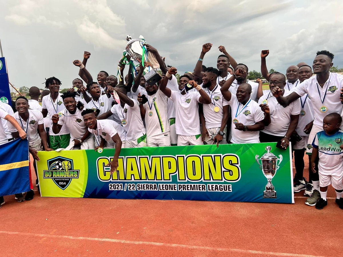 SwitSalone's tweet photo. The 2021/2022 Sierra Leone Premier League champions, Bo Rangers will take part in next seasonโs African Champions League for the first time
#AfricanChampionsLeague #BabadiKamara #BoRangers #SierraLeoneFootball #SierraLeonePremierLeague #Salonetwitte
https://t.co/YRPggpRHIq https://t.co/wYNnUXvhWZ