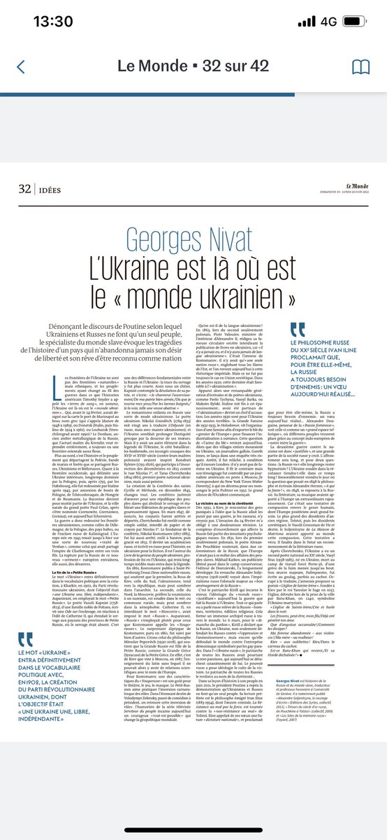 AnneNivat's tweet photo. A lire absolument, un très bel article de mon père, georges nivat, spécialiste du monde #slave, à propos des différences entre le peuple #ukrainien et le peuple #russe. Pour ceux qui aiment nuances et détails historiques, précision, érudition et poésie. Merci #papa 👏 https://t.co/vUTuf7wVQQ