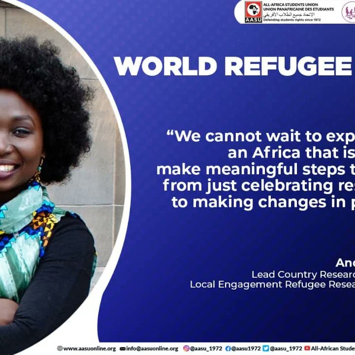 All-Africa Students Union (@aasu_72) on Twitter photo SNIPPETS FROM AASU’S INTERVIEW WITH MS. ANDHIRA KARA, LEAD COUNTRY RESEARCHER - KENYA, LOCAL ENGAGEMENT REFUGEE RESEARCH NETWORK ON WORLD REFUGEE DAY 2022 <a href="/unitednations/">TB</a>
<a href="/refugees/">UNHCR, the UN Refugee Agency</a>
<a href="/_AfricanUnion/">African Union</a> <a href="/undp/">UN Development</a> <a href="/undpafrica/">UNDP Africa</a> SNIPPETS FROM AASU’S INTERVIEW WITH MS. ANDHIRA KARA, LEAD COUNTRY RESEARCHER - KENYA, LOCAL ENGAGEMENT REFUGEE RESEARCH NETWORK ON WORLD REFUGEE DAY 2022 <a href="/unitednations/">TB</a>
<a href="/refugees/">UNHCR, the UN Refugee Agency</a>
<a href="/_AfricanUnion/">African Union</a> <a href="/undp/">UN Development</a> <a href="/undpafrica/">UNDP Africa</a>