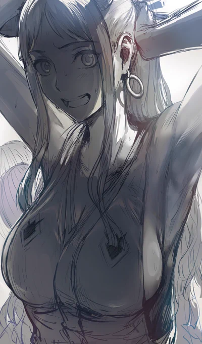 Sweaty Yamato sketch from one piece 