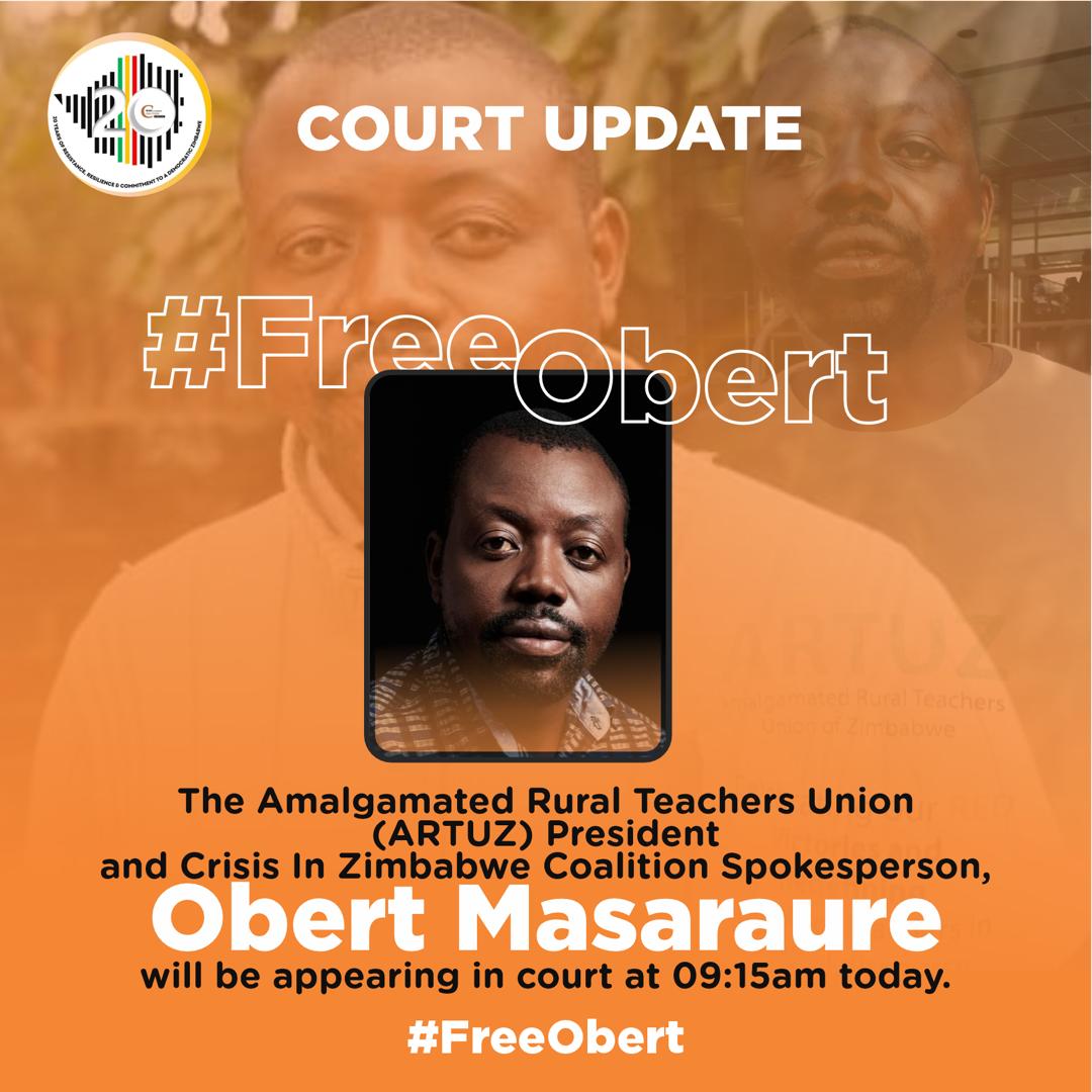 As we demand the unconditional & urgent release of @OMasaraure, we mark the successful onset of the @FozeuT job action. We can't fold our hands & watch ourselves being pauperized by @psczimbabwe we want our 540USD salary.
#SaveOurEducation
#540usdnow
#FreeObert
#JusticeForObert