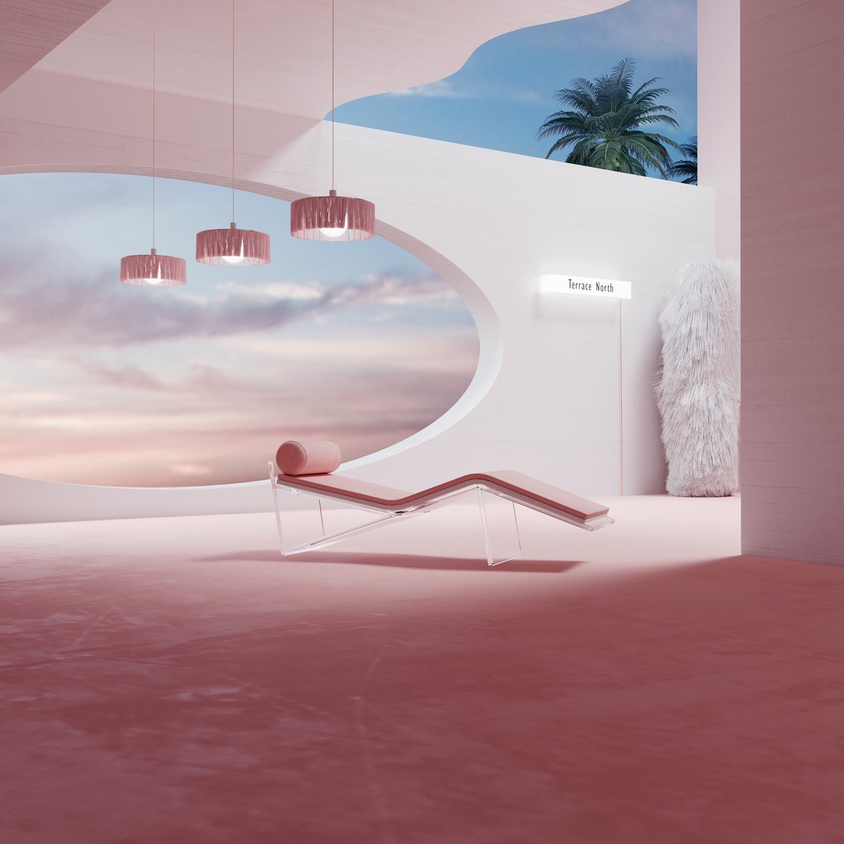 Barcelona-based <a href="/reisingerandres/">Reisinger Andres</a> creates digital art inspired by dream-like imagery, futuristic landscapes, modern architecture, and pastel colors. His work is almost tangible, making us feel like we're there to experience it in-person. Lots of love for the Hortensia Chair 🌸