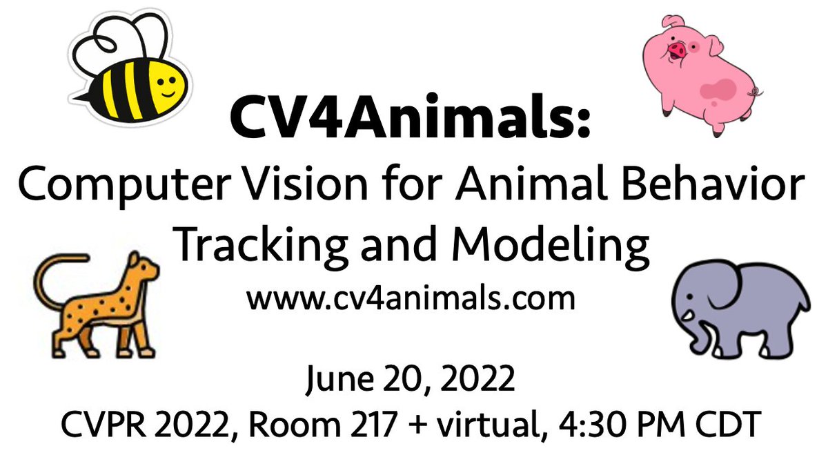 Only few hours left to the best workshop. Do not miss #CV4animals at #CVPR2022. We start at 4:30 with a keynote from Pascal Fua on Using Animal Motion Capture to Learn Neural Representations!