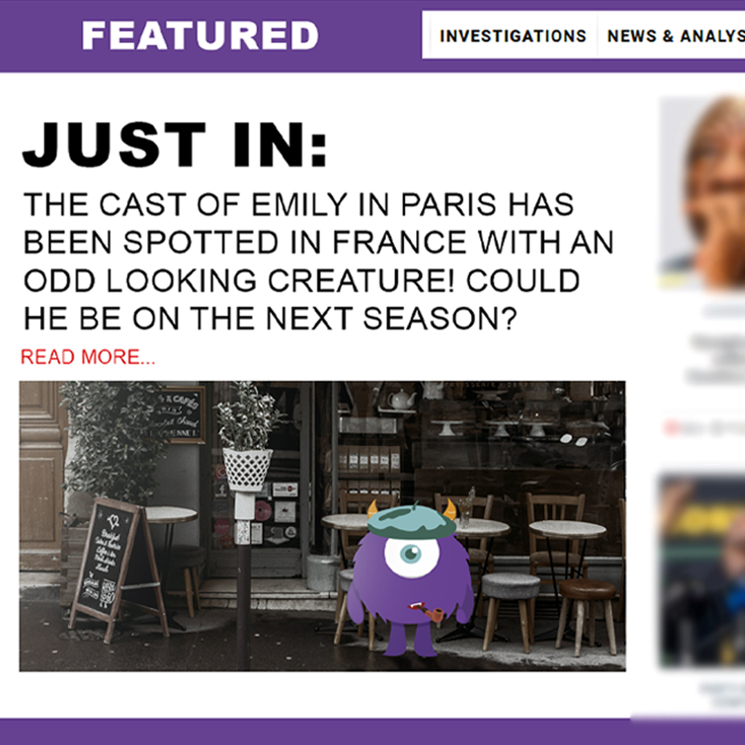 Xchange_Monster's tweet photo. NO! That’s Monstee! He is not an actor. He won’t be on the next season of Emily in Paris! 
We hear he was spotted with you @LilyCollins! We need him! 

Please if you find Monstee anywhere, let us know &amp; you could get 1 MILLION $MXCH tokens. #WheresMonstee https://t.co/4hrcU1Zozk
