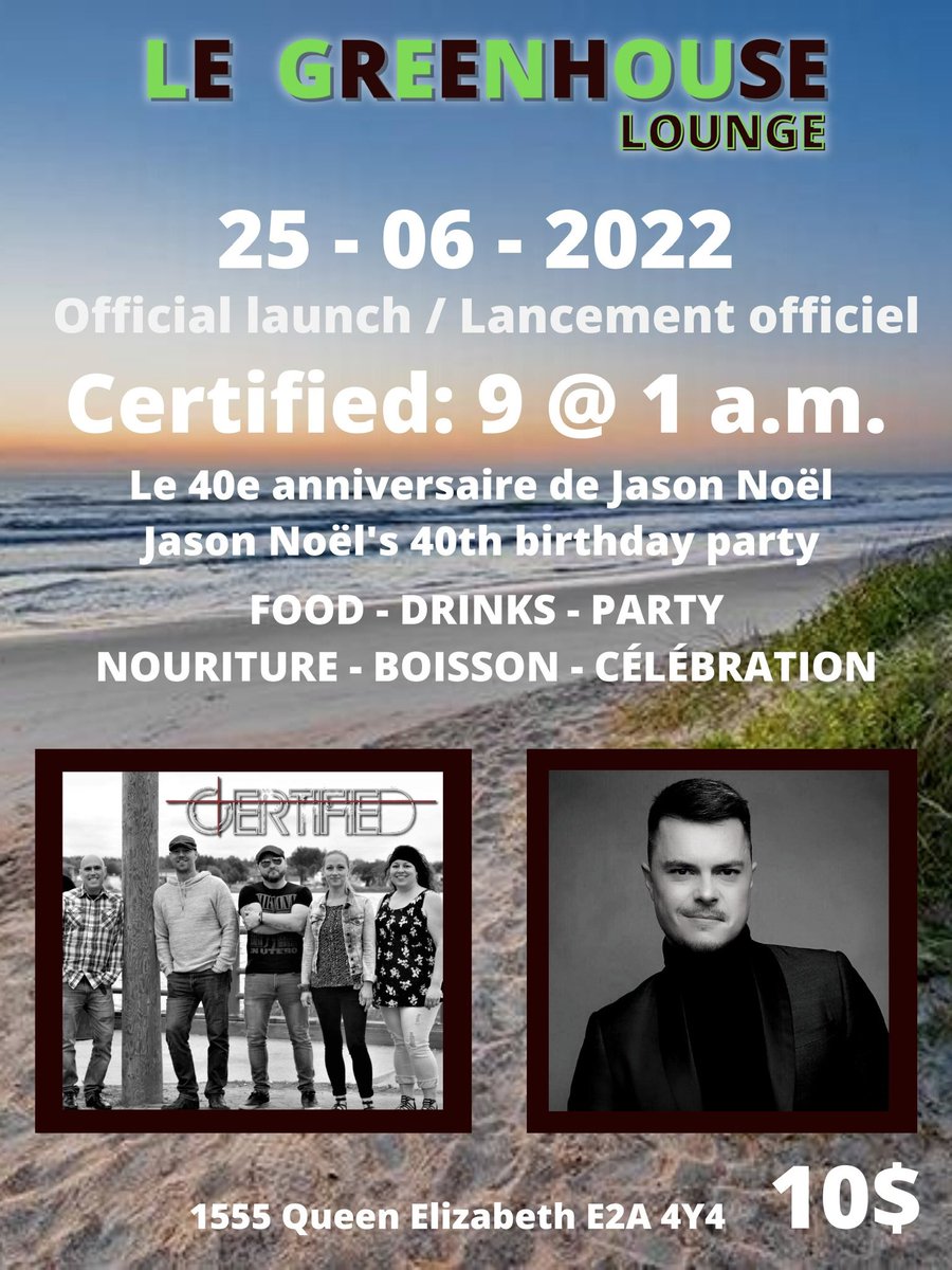 Certified_Rocks's tweet photo. @Bathurst_Marina’s Le Greenhouse Lounge Official Launch THIS SATURDAY june 25th!! A night you don’t want to miss #Bathurstnb https://t.co/1mxAQyUdTZ