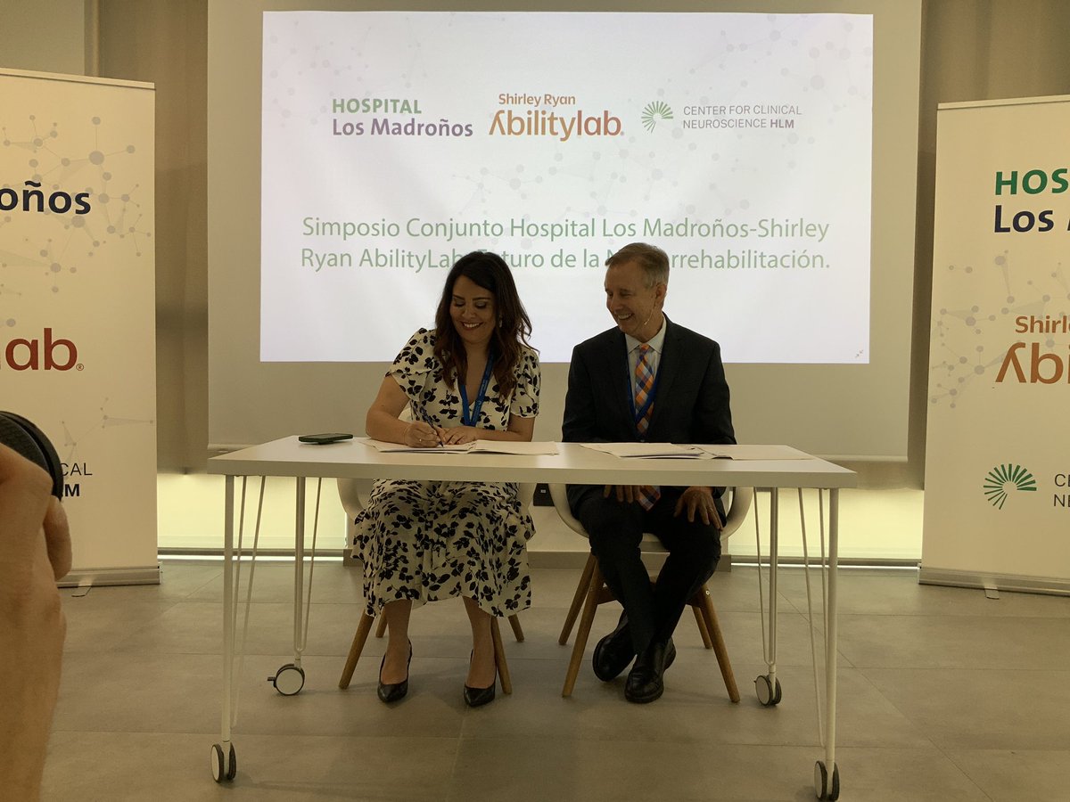 HMadronos's tweet photo. En el seno del #simposio conjunto Hospital los Madroños y @AbilityLab , que se celebra hoy, bajo el tema El Futuro de la #Neurorrehabilitación , se ha firmado esta mañana el acuerdo de colaboración CCN-SRALAB MOU
#HLMSRALAB #HLM https://t.co/c8QKTMlsGR