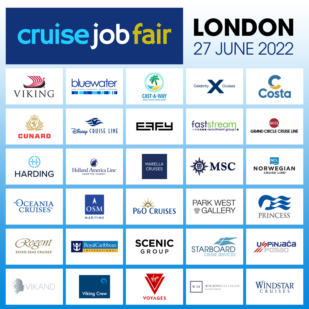 It's just a week today until this year's only face-to-face recruitment event:

Cruise Job Fair London
27 June 2022

Join us and meet recruiters from leading cruise lines all in one place. Find all the info you need at cruisejobfair.com/london

See you there!

#cruisejobfair