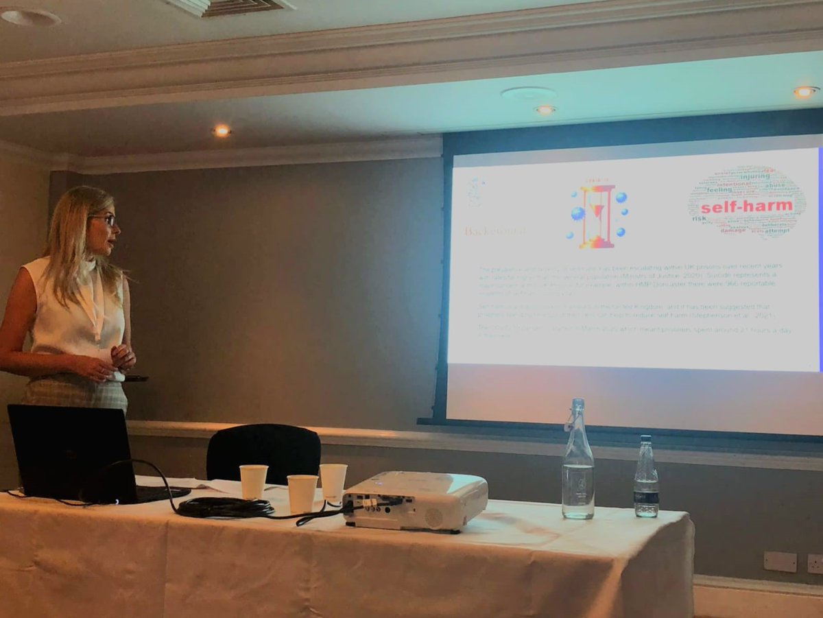 Becky Johnson, Forensic Psychologist in Training, HMP Doncaster presented her research on “ “Wanting to feel connected”; Prisoners self-harming experiences in a UK Category B prison during the COVID-19 pandemic” at #DFP2022 #SercoAndProud