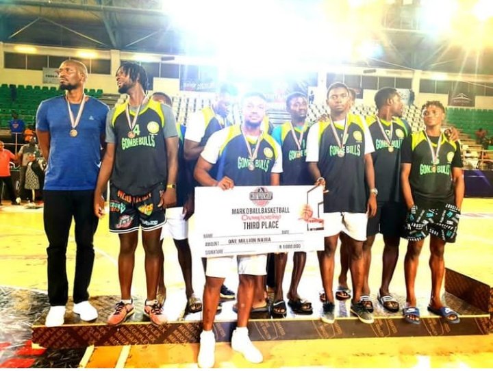 GombeDopest_'s tweet photo. Gombe Bulls beat Kano Pillars for the second time in less than a week to finish 3rd in the Mark D' Ball basketball championship.
Congratulations Bulls π
@BullsGombe
#MarkDBall #GrandFinale https://t.co/XVGMMUpNje