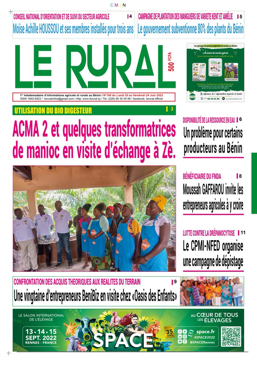 LERURAL2's tweet photo. 🙋🏿Hello!
Voici pour vous LA #UNE de l'hebdomadaire. Abonnez-vous pour recevoir en clic l'intégralité du journal ➡️https://t.co/XstQGITrMx
**
#LERURAL @ACMA2BENIN  #OASISDESENFANTS #wasexo #FUPRO https://t.co/F63Xkj6wP9