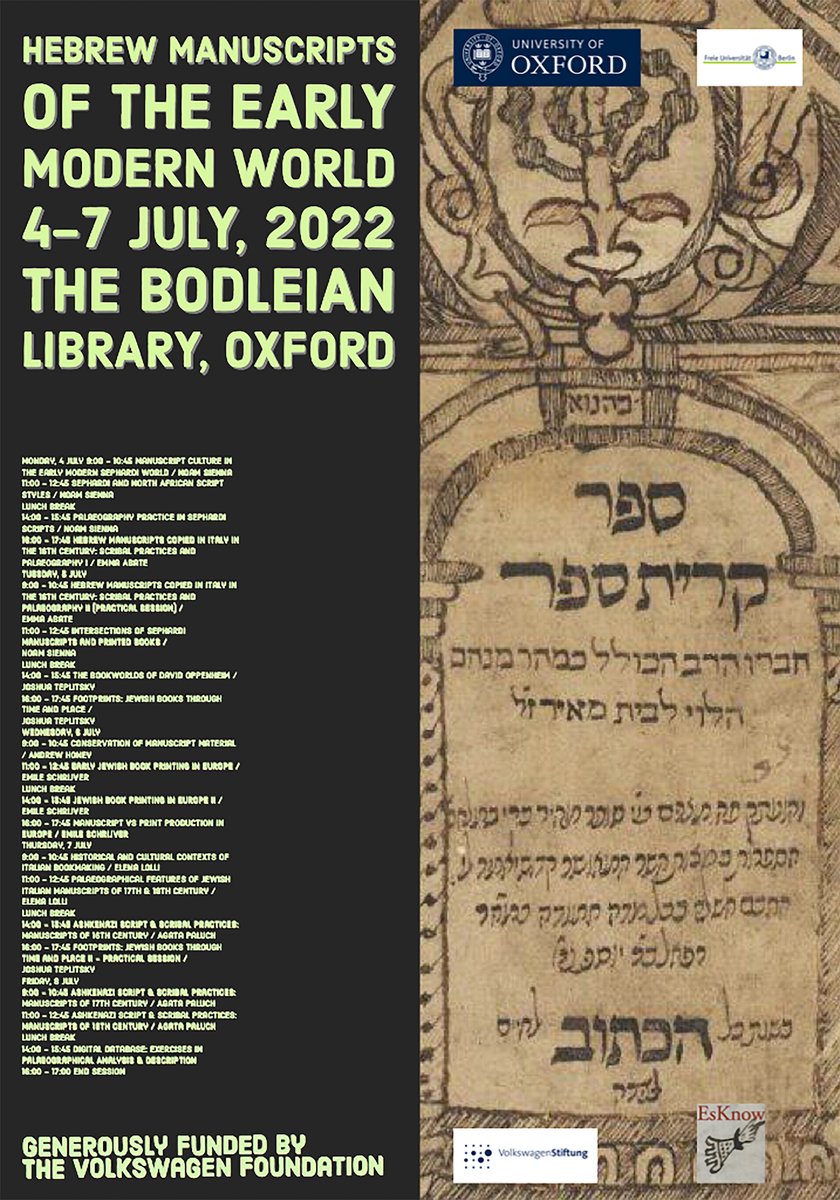 ESKNOW1's tweet photo. soon -- hearing, seeing, touching, and smelling Hebrew postmedieval manuscripts at the Bodleian 👁️ https://t.co/C61lriM2ue