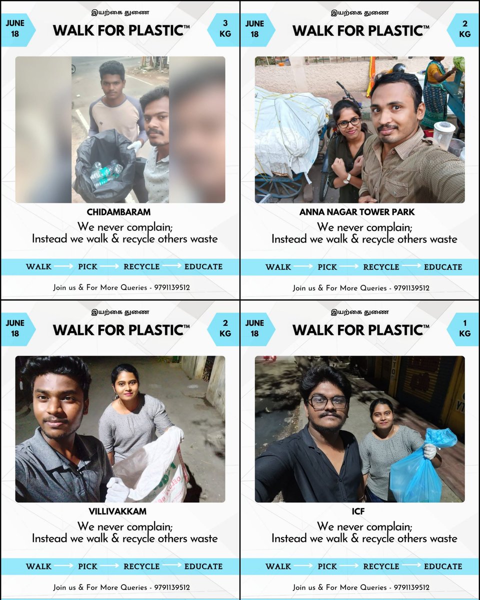 WalkForPlastic's tweet photo. Here comes the photos of 11 walks from last weekend Saturday ❤️
#walkforplastic #plasticrecycle #Chennai #tamilnadu #plasticpollution #plastic_payanam #plasticrecycle #oceanawareness #nature #environment https://t.co/66gyRDwVvq
