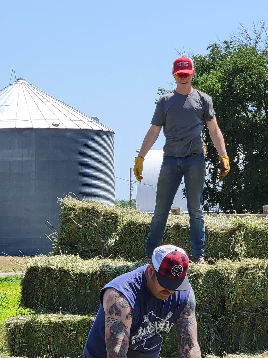 CianWenzel's tweet photo. No need to lift today, farm workout.  400 bales of hay.  #farmboystrong https://t.co/UNip7FRIwz