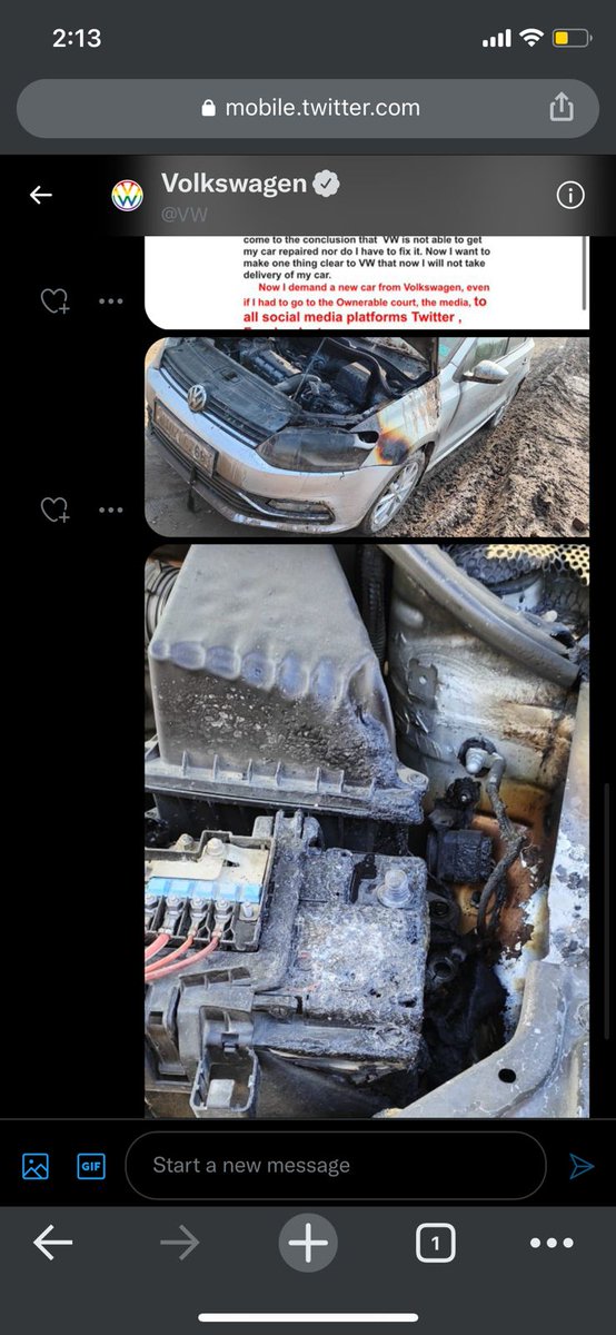 ankitJATmalik's tweet photo. @volkswagenindia My Polo car caught fire while I was driving now my car is lying VW dehradun service station for over 5 months with no resolution is thr any responsible person in VW who help me nd stop this harassment with me for further detail gone through with my attached files https://t.co/puG0mPgRqj