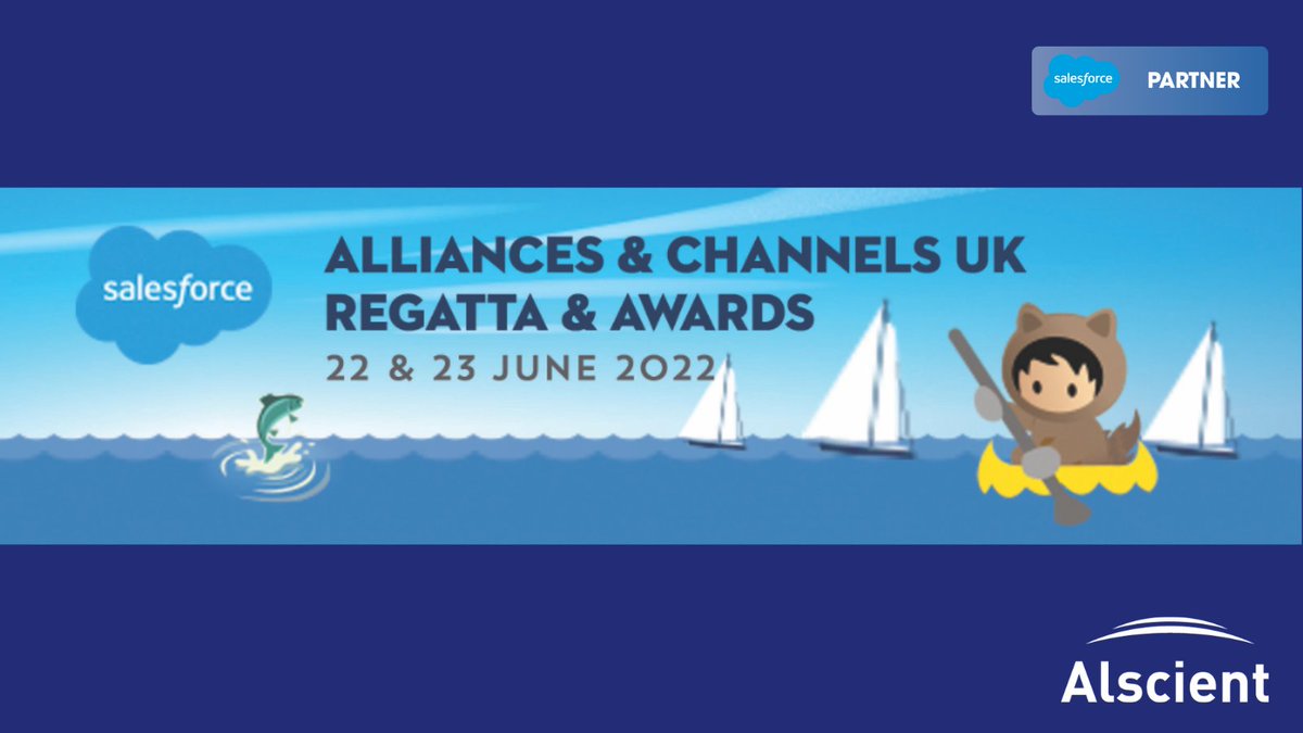 Alscient's tweet photo. An exciting and busy week ahead for some of the Alscient team who will be participating in the @SalesforceUK Regatta &amp; Awards event later this week.

#Salesforce #TeamWork #SalesforcePartner https://t.co/3zUtaCMxni