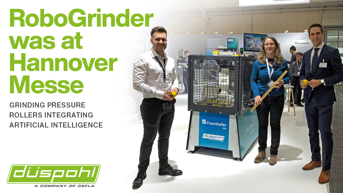 CeflaFinishing's tweet photo. The RoboGrinder, a cooperation project by #Fraunhofer IEM and #Duespohl, was presented at the Hannover fair. It is a great example of benefitting from #artificialintelligence to speed up manual processes. Stay tuned for more technological updates. https://t.co/RqjLQ8eFuJ