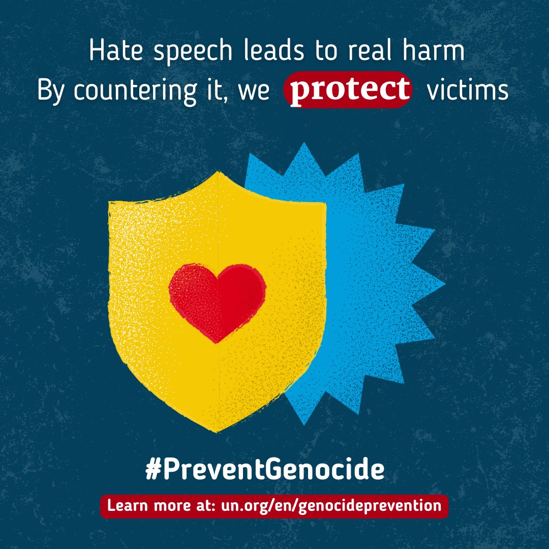 WairimuANderitu's tweet photo. Hate speech attacks a person or a group on the basis of identity and leads to real harm. By countering it, we protect victims.

Let’s unite to implement GA resolution 75/309 on interreligious &amp; intercultural dialogue in countering hate speech.

Say #NoToHate and #PreventGenocide https://t.co/sSGP5R0gn8