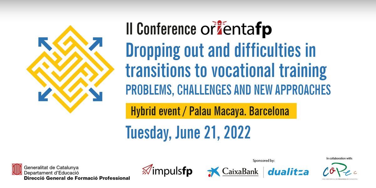 You can follow the II Conference of OrientaFP that will take place tomorrow, Tuesday, June 21 from 9:00 a.m to 6:00 p.m., on the youtube link:

youtu.be/U3B8tLBnSSQ

⁦<a href="/Cedefop/">EU_Cedefop</a>⁩ ⁦<a href="/RenaPsifidou/">Rena</a>⁩ ⁦<a href="/EUproVet/">EUproVET</a>⁩ #jornadesorientafp