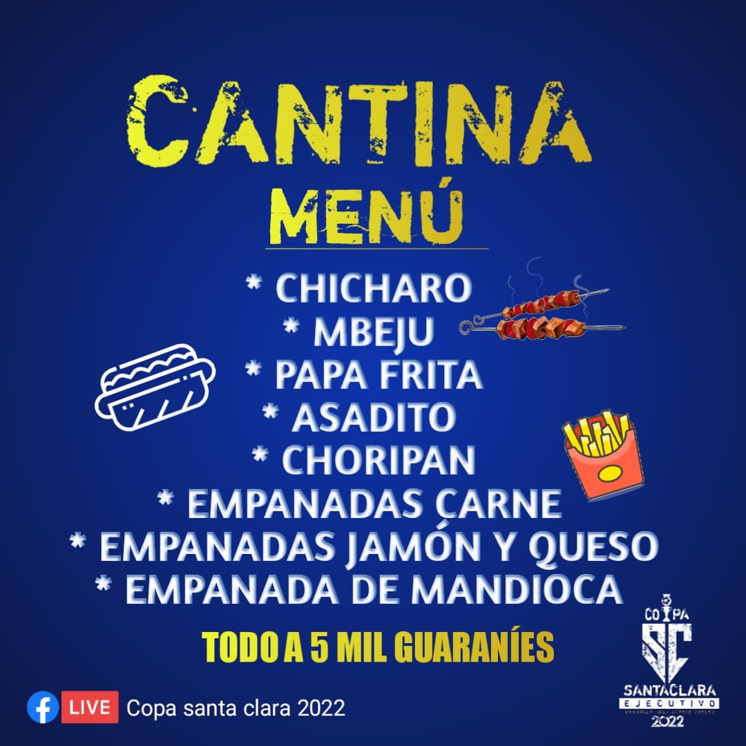 copasantaclara's tweet photo. Pero qué partidazos tenemos mañana!! Y la cantina? Ni les cuento!! Acorde a la jornada, con exquisitas minutas para disfrutar!! 
A 5000 mil i no más todo!! Te esperamos desde las 20, en el Coliseo del fútbol de MQV!!
#CopaSantaClara #4taFecha #CantinaDe1ra https://t.co/gGOwyTqRQs