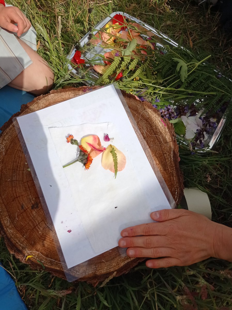 PiltonComHealth's tweet photo. @grantoncastle We learned about #hapazome #botanical printing, collecting leaves and petals, placing in cotton and bashing with mallets
#NaturalDyeing
#LeafDye
#Japanese
#TakeNotice
#LearningDisabilityWeek
#NaturePlay https://t.co/p2w8EwTZoI
