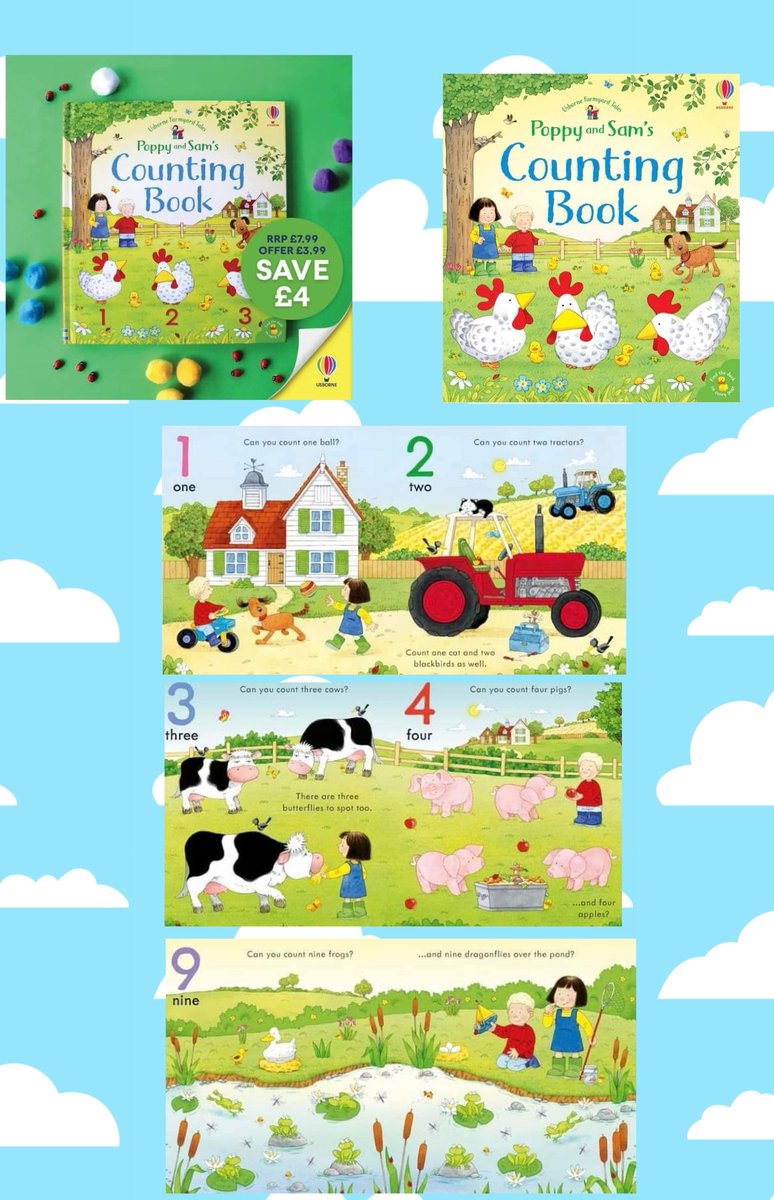 emmalouises94's tweet photo. A sneak peak at one of our June offers poppy and sams counting book, visit apple tree Farm and learn to count with Poppy and Sam. Also can u find the yellow duck on every page ?. 
RRP - £7.99 NOW ONLY £3.99, you save £4. 
Message me to order or for more information
#usbornebooks https://t.co/nJIoAe7uji