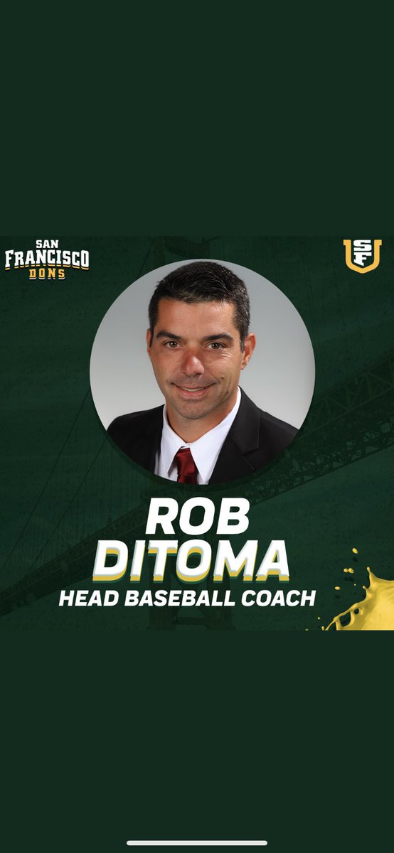 RDiToma19's tweet photo. Proud of the past,beyond excited for the future.Honored to be the 5th Head Baseball Coach @SFDonsBaseball .  “Dream until your dream comes true.” https://t.co/fFAAhfkY4c