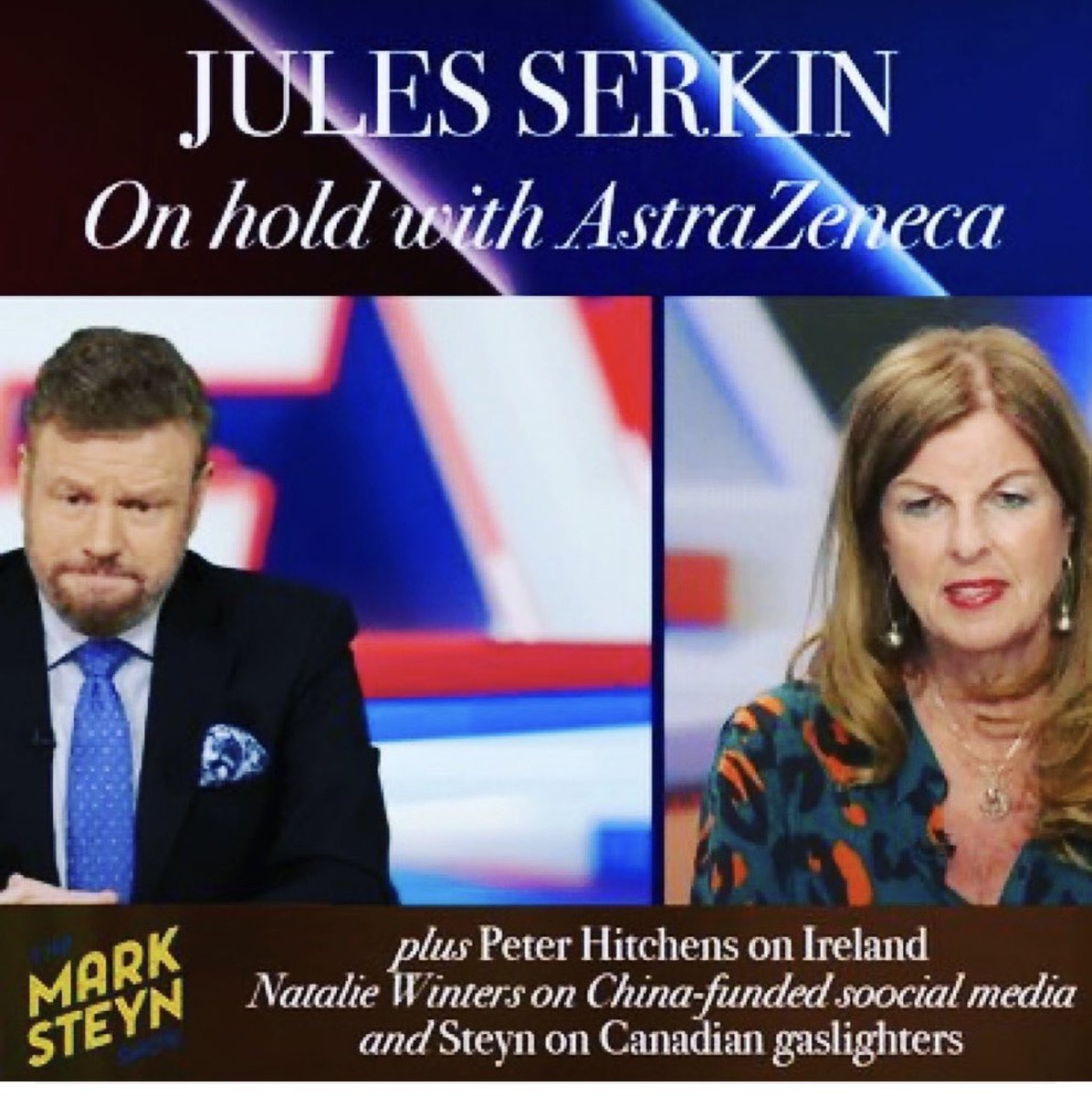 julesserkin's tweet photo. Everyday I get messages @MarkSteynOnline “I have just seen your interview on GB news about your side effects from the vaccine.
Like you I had my first &amp; only AZ vaccine on12th March 2021 within 1/2 hour my face went numb &amp; then continued with symptoms very similar to yours”… https://t.co/b3dMlP4vJ6