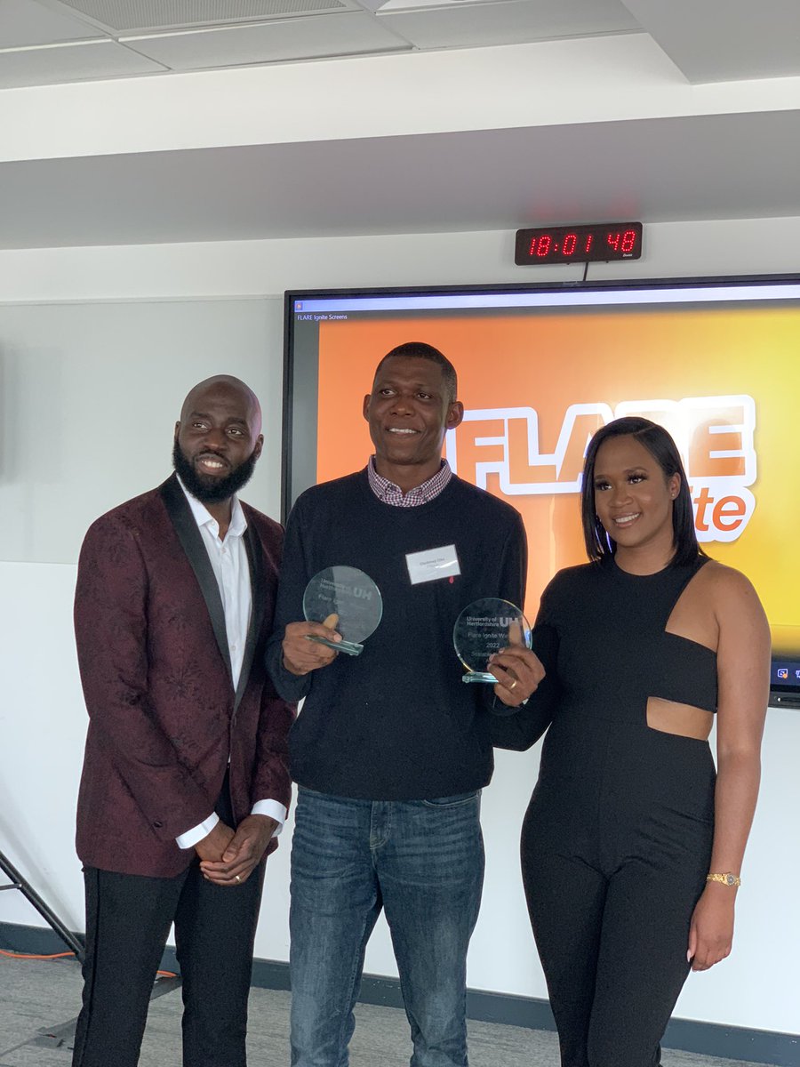 UniofHerts's tweet photo. Oke Oladimeji Amos was the big winner at this year's Flare Ignite awards, receiving two prizes for his business https://t.co/zjwj56pCln. The University's flagship enterprise competition is open to students and alumni with an innovative business idea.

https://t.co/skprzlvrh0 https://t.co/fuhXcDgk76